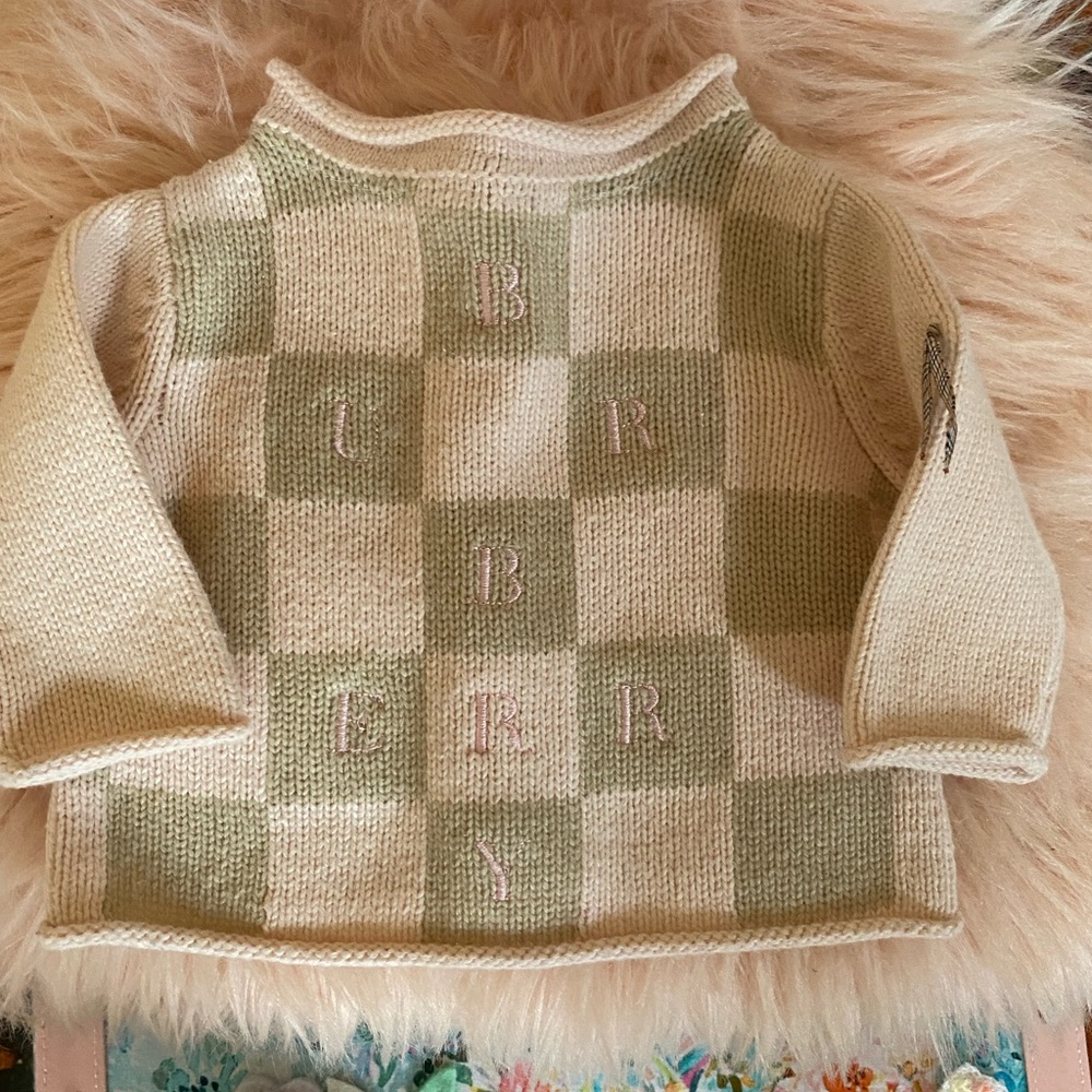 Burberry plaid 100% authentic sweater 0-3 months